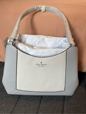 Kate Spade ♠️ Two-Tone Gray Pebbled Leather Shoulder Bag